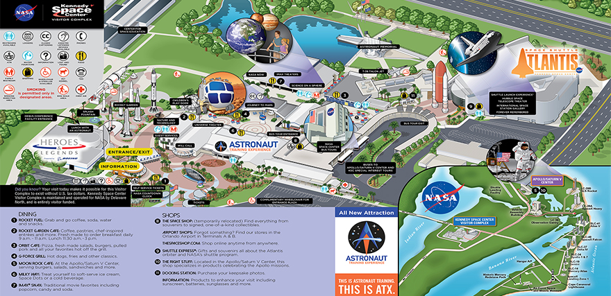 Map of Kennedy Space Center Attractions